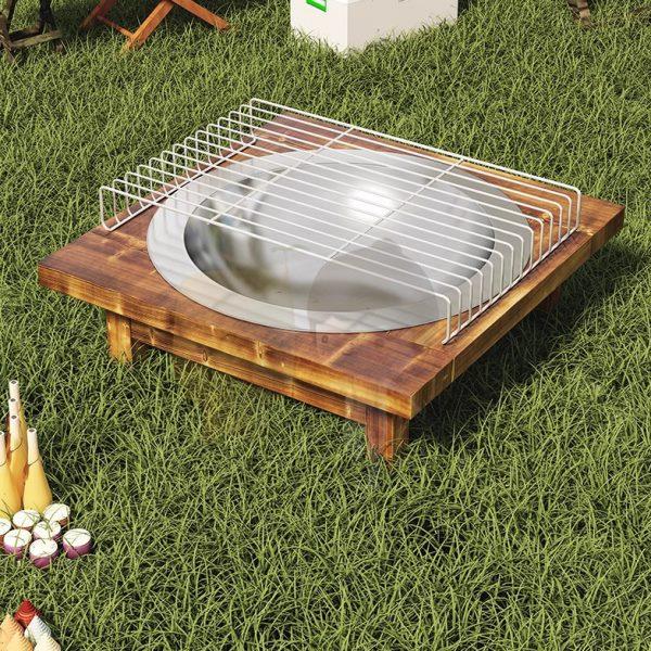 木质烤火盆烧烤桌烧烤炉家用碳烤炉户外取暖木炭烧烤架烤肉烤火炉