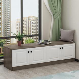 飘窗柜实木储物柜自由组合矮柜子阳台柜落地柜窗台柜定制地柜可坐