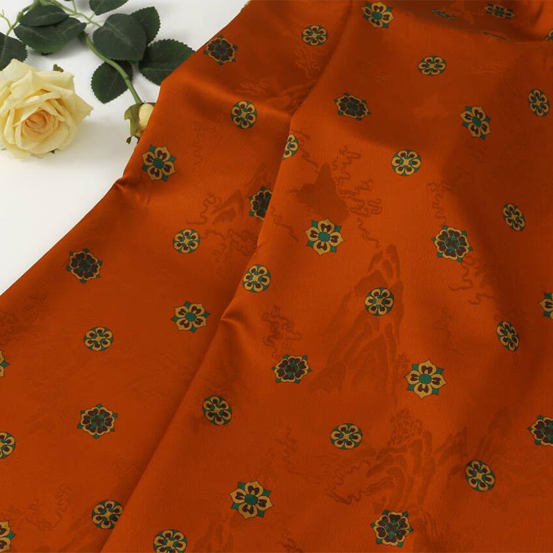 重磅提花面料 春夏女装服装面料 千里江山提花布可零剪现货