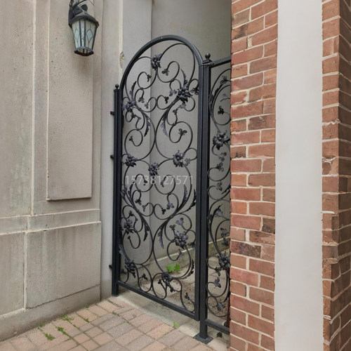 法式小铁门欧式铁艺庭院门别墅花园门单双开院子门铁栅栏门防盗门