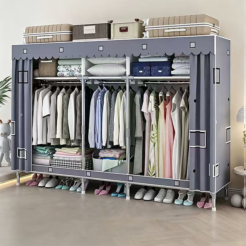 全合金接头简易衣柜钢管加固图片