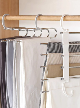 【下单立减50】折叠裤架多功能多层裤子挂架衣架魔术无痕收纳_jh