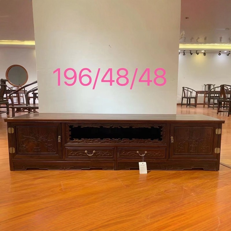 红木家具大红酸枝电视柜实木弯脚地柜明清古典中式储物柜尊贵之选