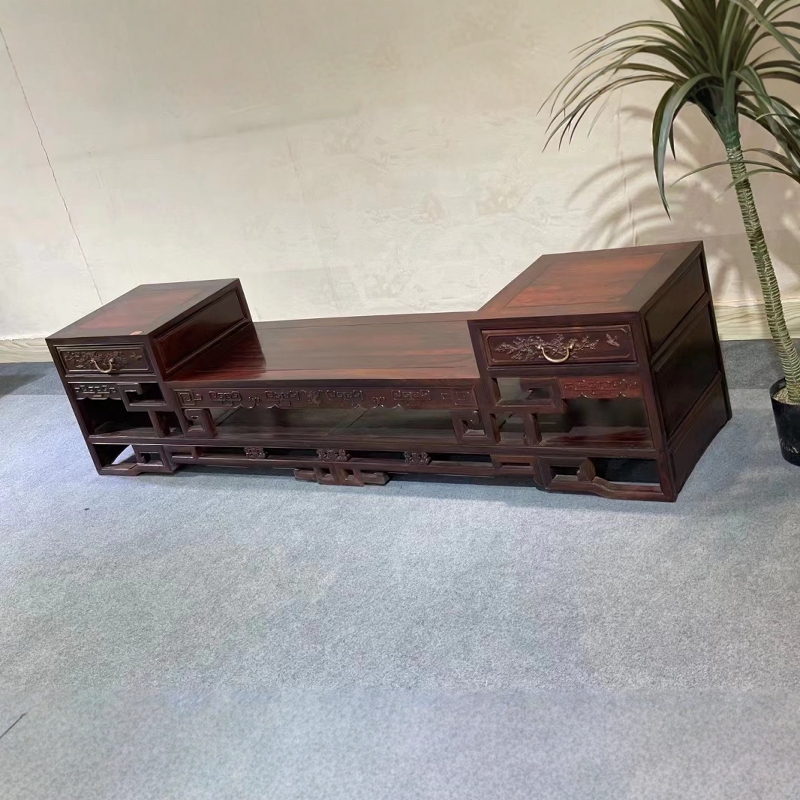 红木家具大红酸枝明式电视柜客厅明清式储物柜实木影视柜家用地柜