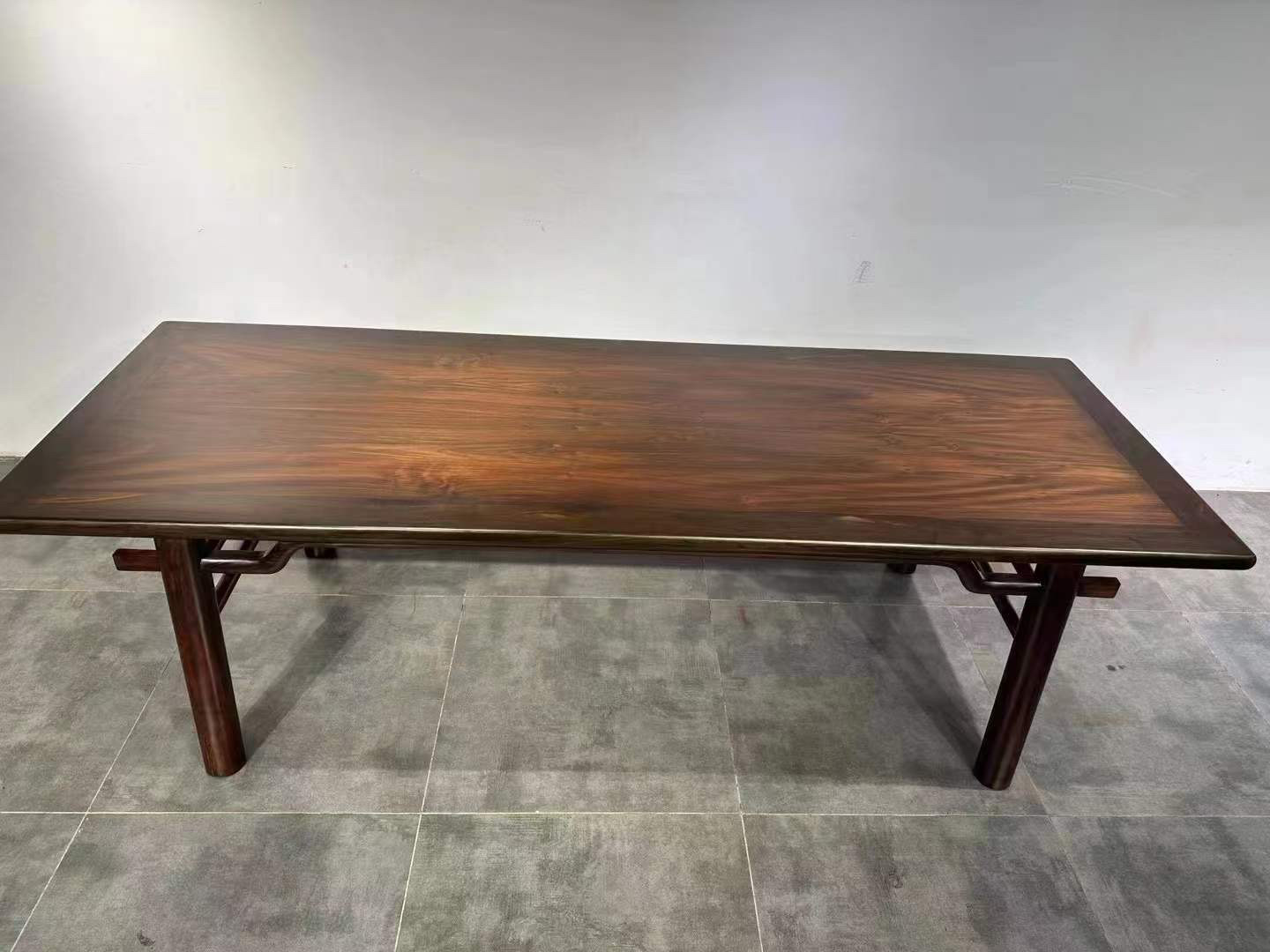 老挝大红酸枝2.75米红木书桌田家青款交趾黄檀大画案中式茶桌家具