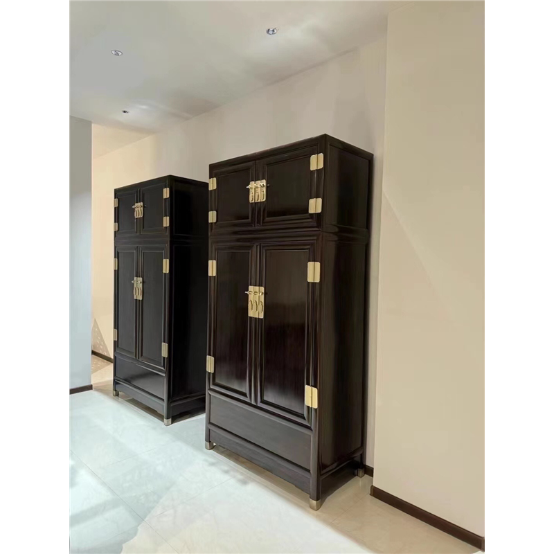 衣柜小叶红木家具衣橱箱柜开门收纳储藏柜非洲中式紫檀顶对卧室