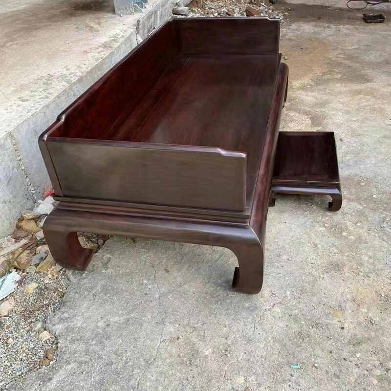 老挝大红酸枝简约罗汉床交趾黄檀红木家具加厚面板榫卯新中式组合