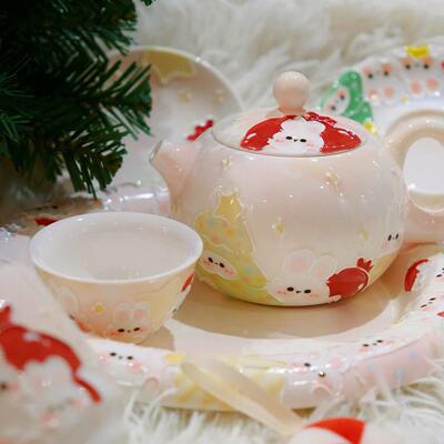 耶诞咖啡杯随行杯女生高颜值可携式随手外带水杯茶壶茶具果盘点心