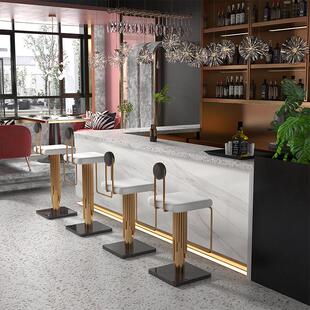 旋转高椅子吧台椅椅子家用靠背椅轻奢高级感前台吧台高脚凳吧台凳