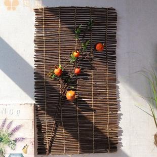 天然柳编柳条帘子遮阳帘芦苇帘竹帘草帘卷帘芦苇席 田园草帘窗帘