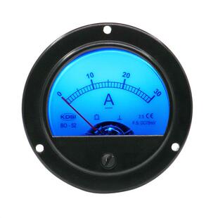 供应 指针式圆形电流表BO-52 DC75mV30A蓝色背光电压12V 电工仪表