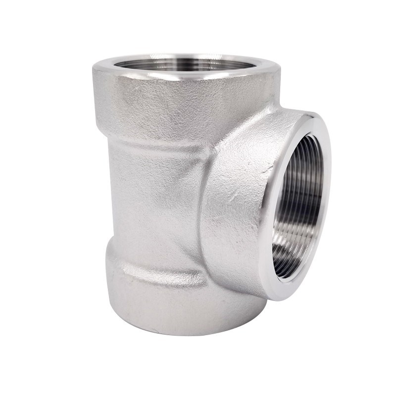 304/316L不锈钢内丝三通BSPT耐140KG高压管件内螺纹内牙