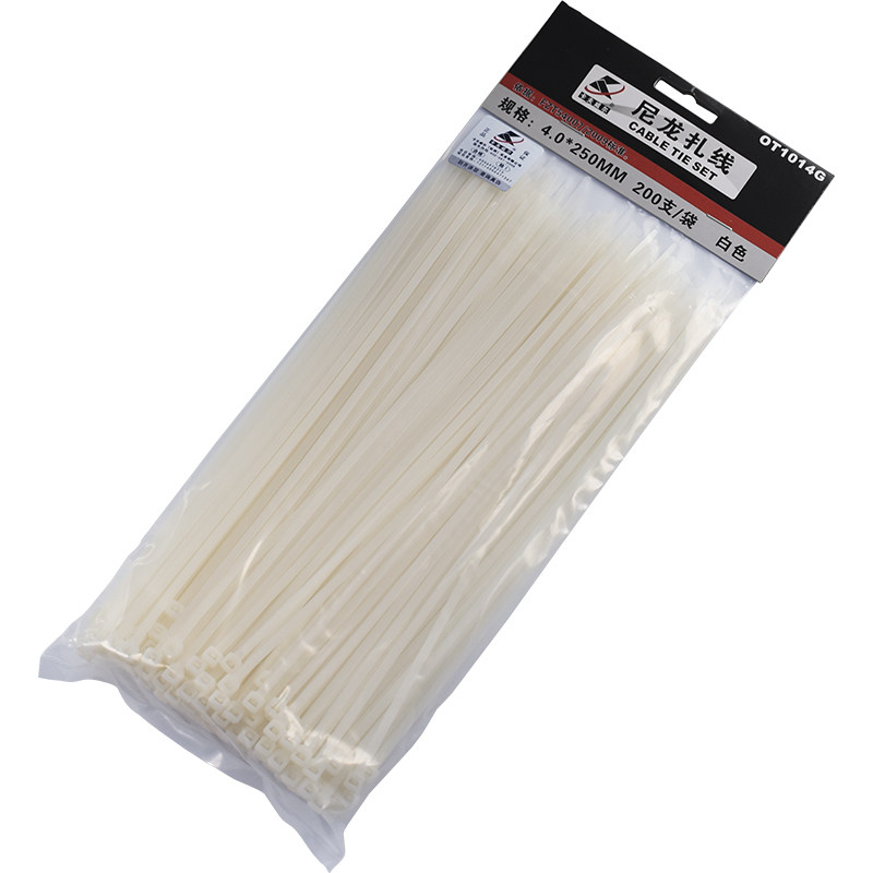 卡夫威尔4.0mm*250mm扎带捆扎带塑料自锁式尼龙扎带200根OT1014G