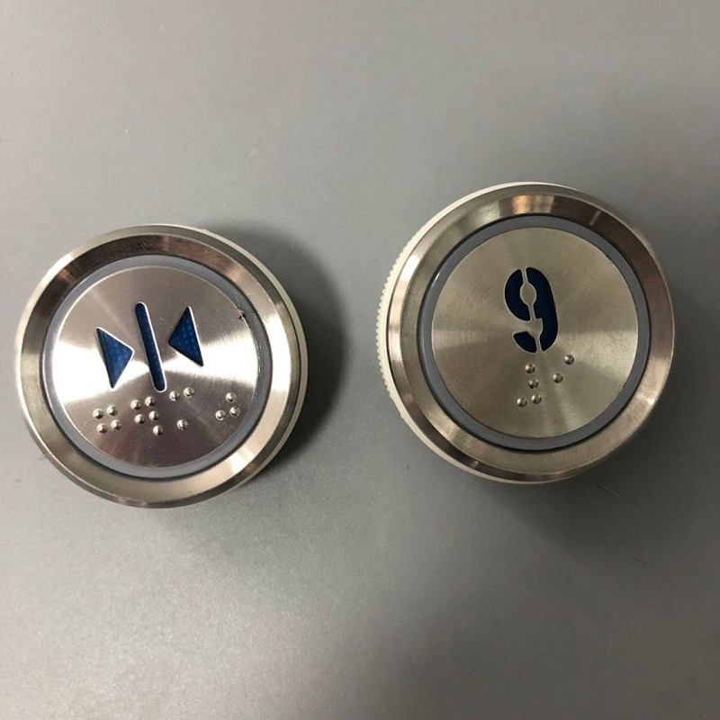 蓝光按钮AN306A盲文按键圆形电梯外呼按钮尺寸37mm A08 KD122按钮