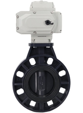 upvc电动蝶阀D971X-16S塑料pvc耐酸碱腐蚀阀门DN50 65 80 100 200