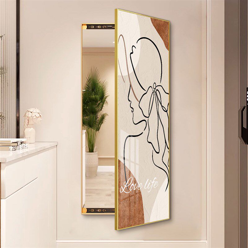 舞蹈镜隐形全身镜推拉隐藏式镜子开合化妆镜全身镜壁挂家用全身镜