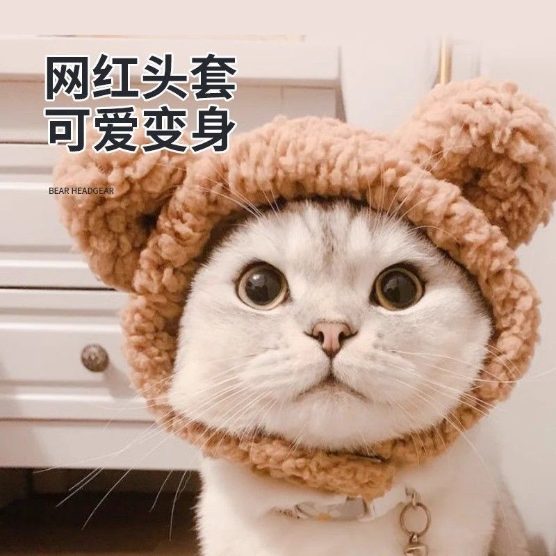 宠物帽子猫咪头套可爱保暖装扮