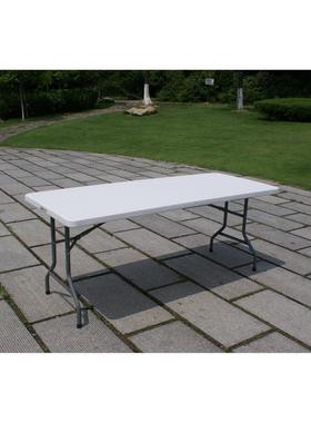 塑料折叠桌 六英尺 对折塑料桌 便携式野餐桌 会议桌饭桌 183cm长