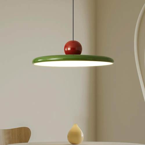 北欧设计师餐厅吧台现代奶油风卧室床头餐桌饭厅复古书房飞碟吊灯