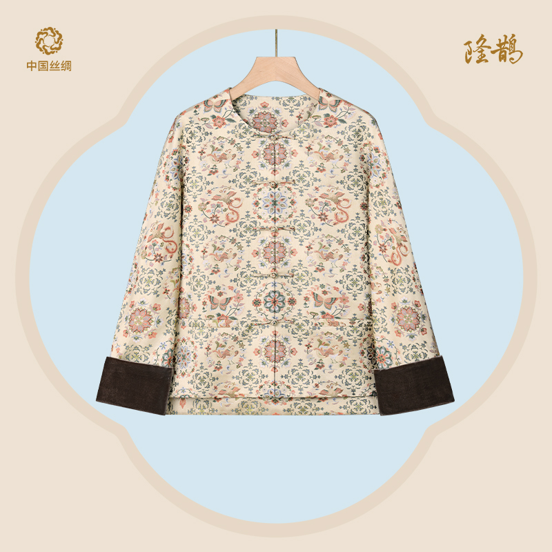 陆美英宋锦新中式秋冬对襟外套