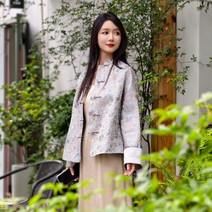 中国丝绸隆鹊八宝鱼化龙非遗宋锦新中式 外套 上衣轻奢桑蚕丝春秋款