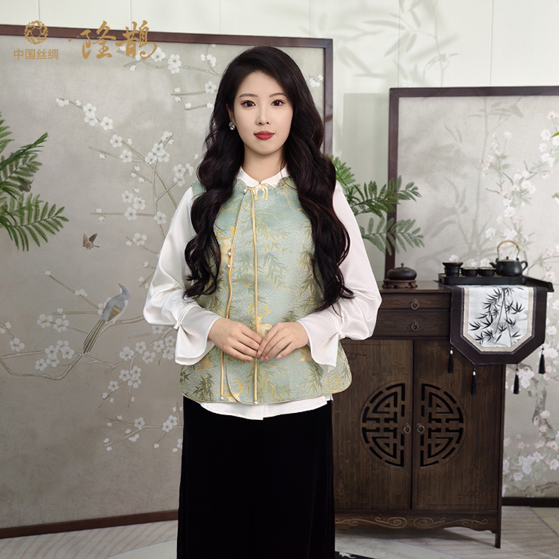 钱小萍非遗宋锦马甲新中式