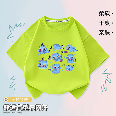 kpopdemonhunter猎魔女团derpy印花衣服儿童炸街短袖男童纯棉T恤