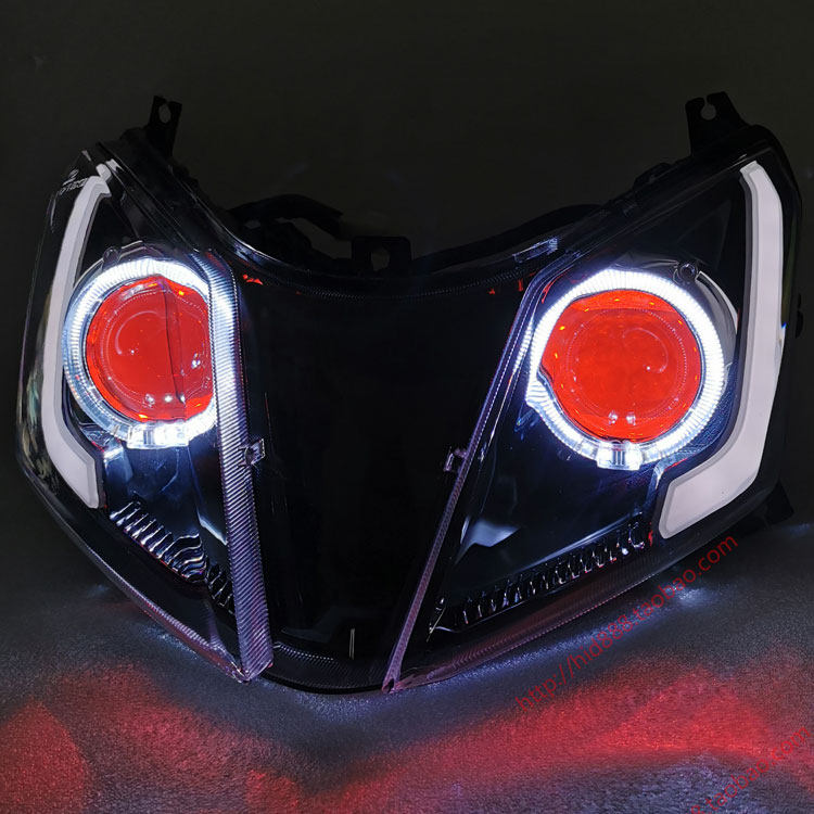 UY125摩托车改装升级 LED大灯 双光透镜 鱼眼 恶魔眼 总成配件