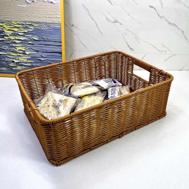 仿藤手工编织茶几收纳筐客厅电视柜抽屉整理篮桌面零食收纳储物筐,收纳整理,其他收纳篮,淘宝优惠券,粉丝福利购,淘宝优惠卷