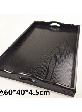 暗红色木托盘木质茶盘长方形水杯托盘复古木盘子杯盘家用酒杯盘