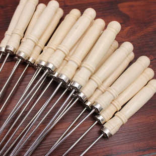 40cm*2.8mm加长加粗木柄签圆签大羊肉串烤针带木把鸡翅烤针烧烤钎
