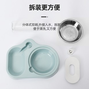 猫碗不锈钢饭碗多用防打翻猫盆双碗防湿嘴猫食盆水碗多猫宠物用品