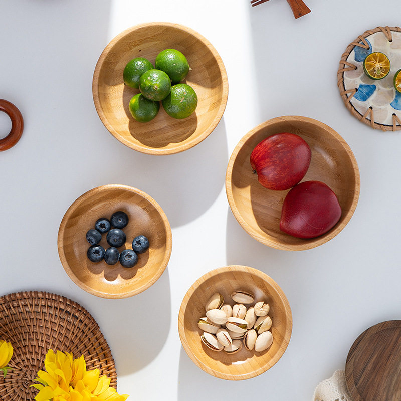 儿童竹碗家用竹制圆形木碗日式饭碗宝宝家用小饭碗面膜碗搅拌小碗