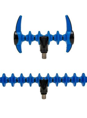 跨镜蓝色包胶支架头 库钓飞德竿支架头 海竿鱼竿炮台支架现货