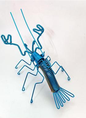 【小龙虾模型】手编手工艺品青岛大虾龙虾蟹民间手工特色摆件