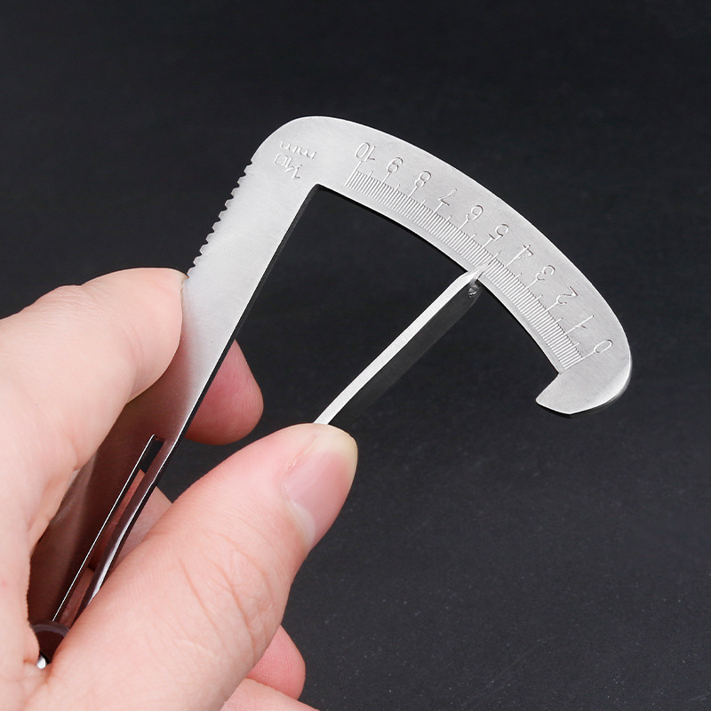 牙科技工卡尺不锈钢测量尺量金卡