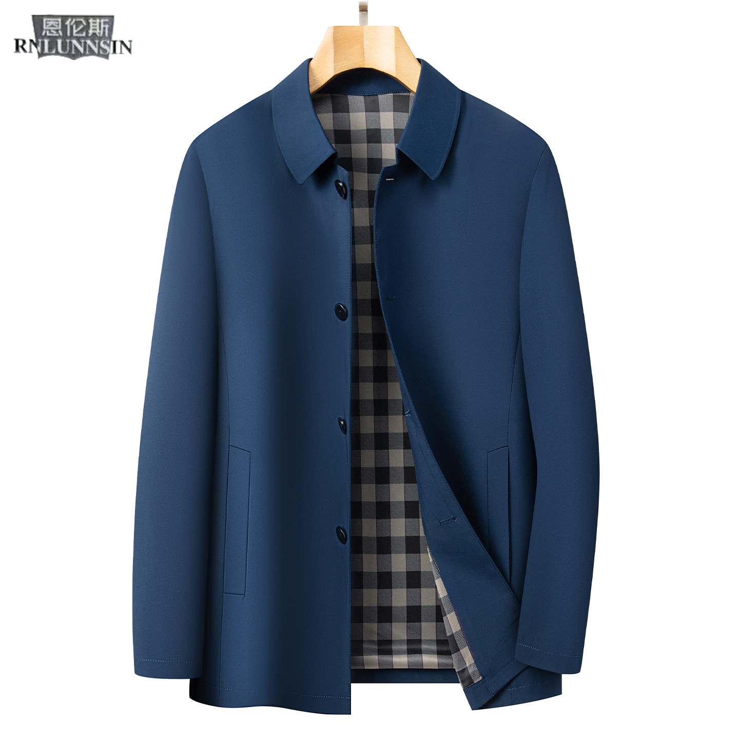 高端男装外套常规翻领扣子中年爸爸通勤百搭2025新款商务休闲外套