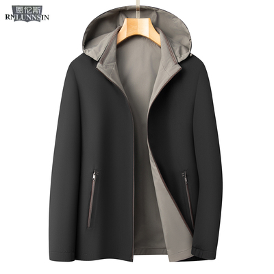 商务休闲夹克常规款连帽风衣外套