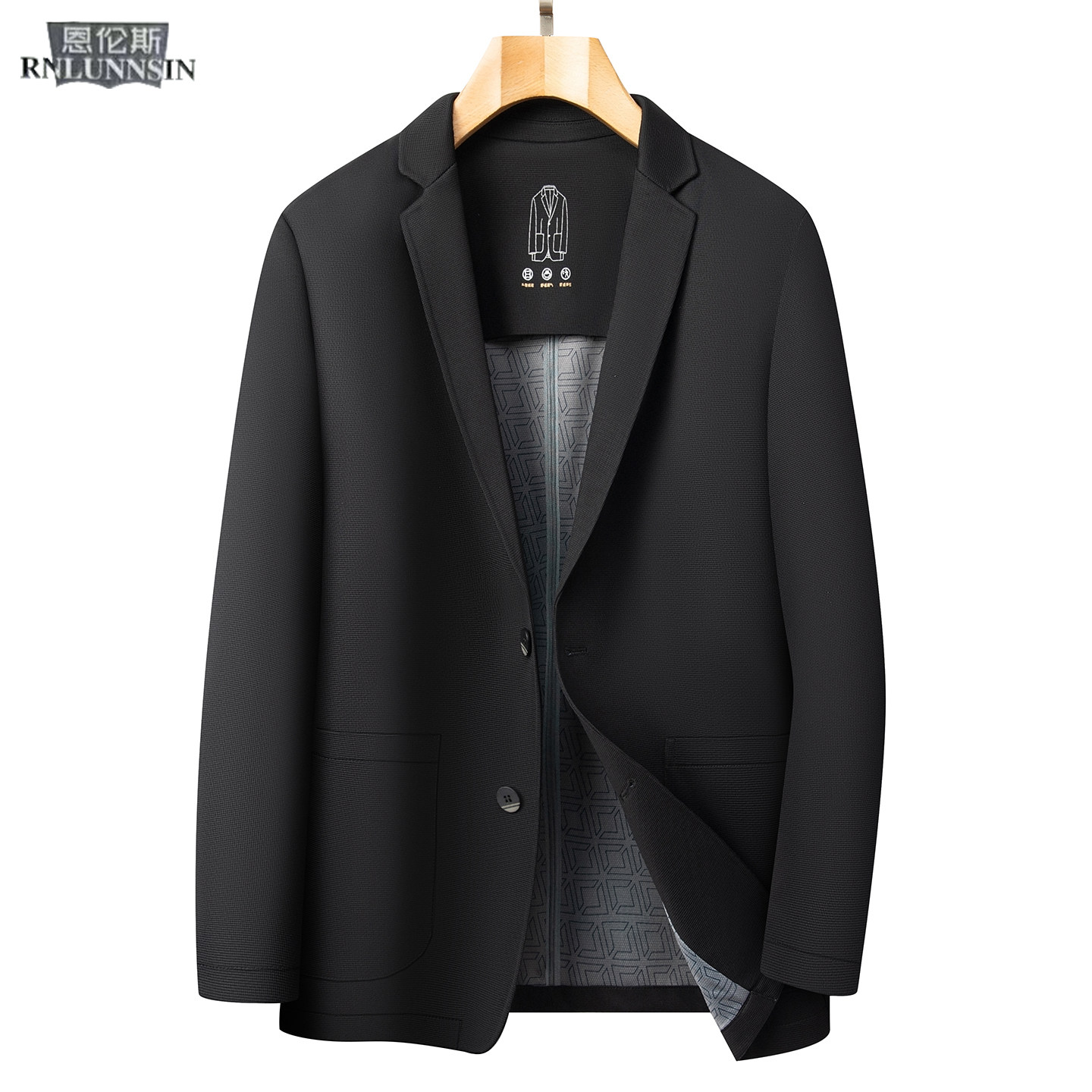 高端休闲西服外套男士常规款纯色休闲百搭品质男装新款便服单西装