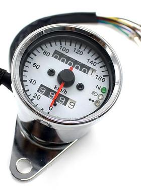 摩托车仪表复古/摩托车改装仪表/新款LED双色仪表/双里程仪表总成