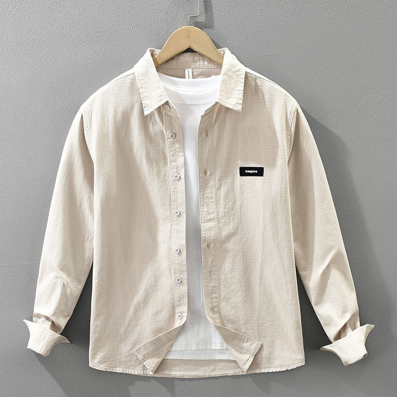 7632日系纯色长袖衬衫男士新款时尚百搭文艺休闲宽松上衣一件代发,男装,衬衫,淘宝优惠券,粉丝福利购,淘宝优惠卷