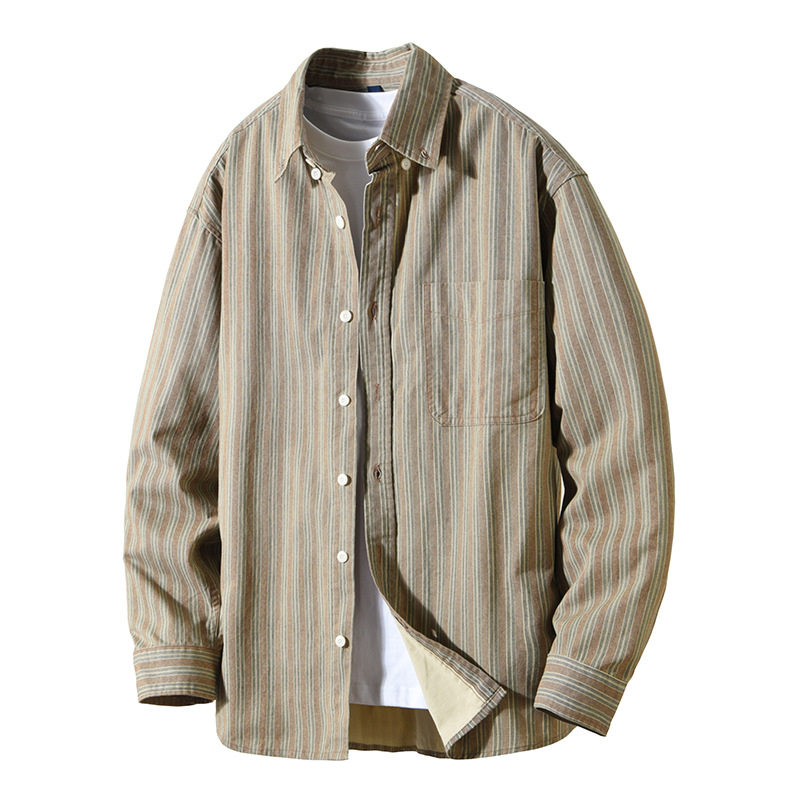 T787春秋男士条纹长袖休闲衬衫简约百搭一件代发,男装,衬衫,淘宝优惠券,粉丝福利购,淘宝优惠卷