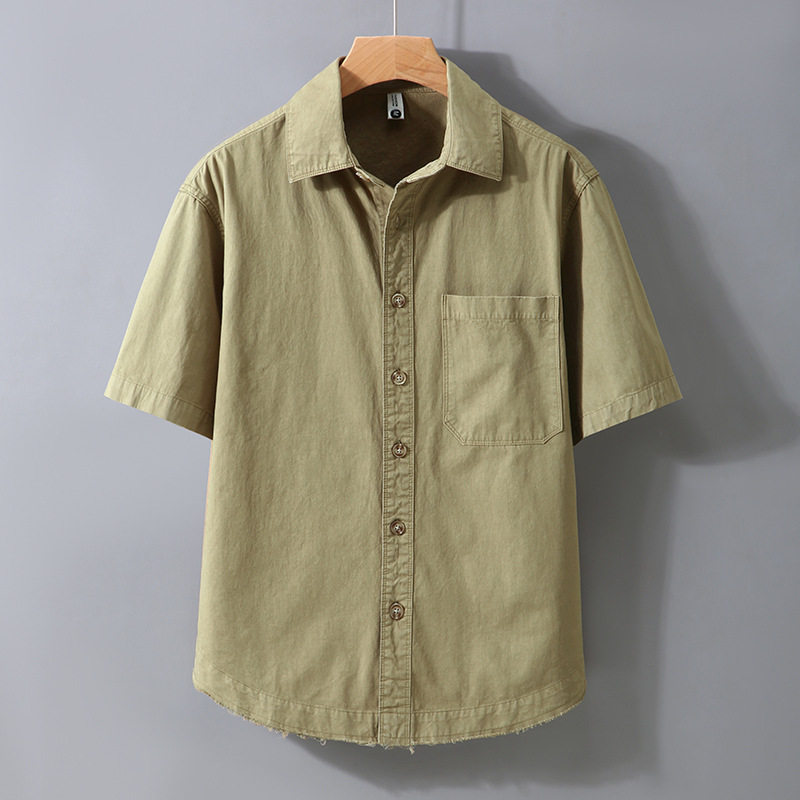 82515复古日系衬衫男士短袖休闲衬衣夏季宽松大码肥仔百搭上衣,男装,衬衫,淘宝优惠券,粉丝福利购,淘宝优惠卷