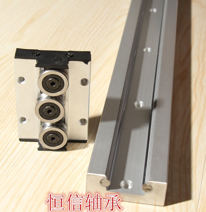 内置双轴心直线导轨 滑块滑台SGR15 20 25 35方形滚轮滑轨铝合金