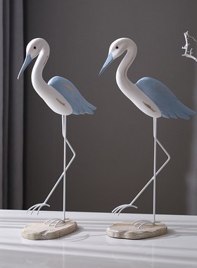 地中海风格海鸟摆件装饰品复古桌面摆台海鸥玄关电视柜家居摆设