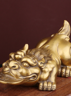 全铜貔貅摆件茶桌茶宠吞金兽车载纯铜貔恘皮丘招财汽车车内摆件