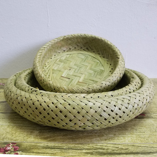 天然竹艺品竹编水果篮竹篮果盘收纳篮鸡蛋蓝子纯手工无漆竹筐竹篓