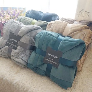 超厚保暖法兰绒双层毛毯被子加厚不掉毛珊瑚绒盖毯办公室午睡毯