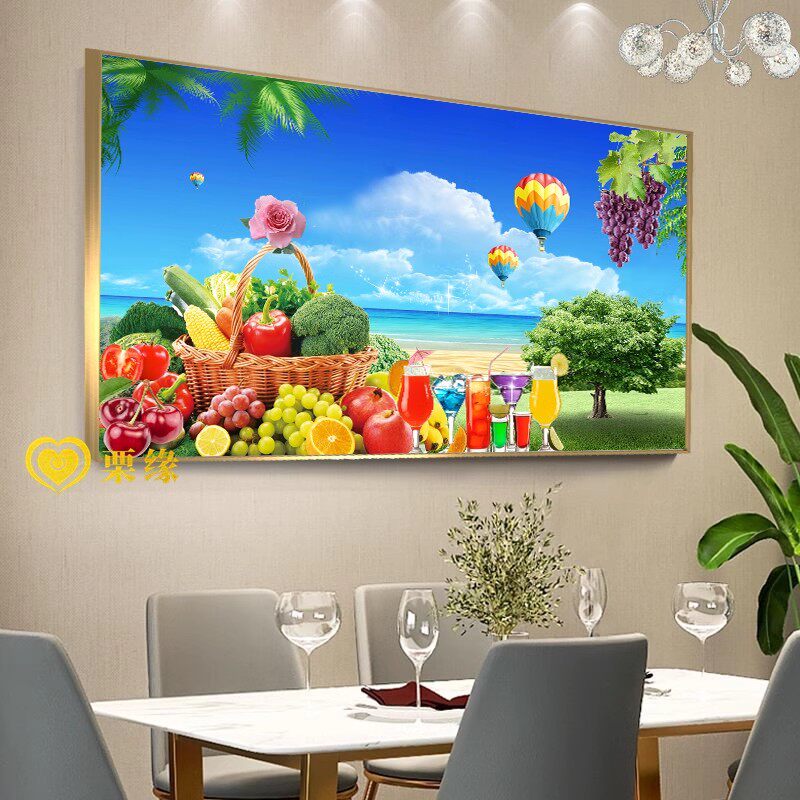 栗缘餐厅装饰画新款水果画单幅