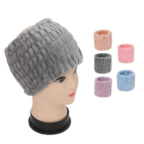 欧美运动风法兰绒超宽发带女化妆洗脸头箍户外运动吸汗月子巾